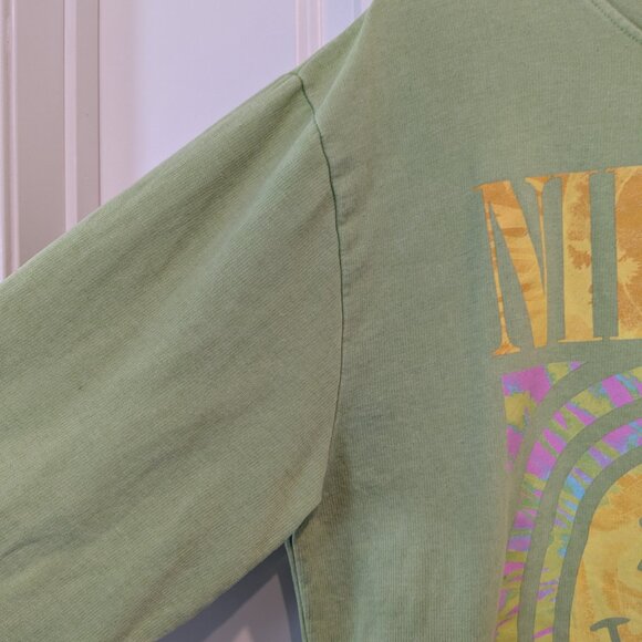 Nirvana Sweatshirt Women's XL Green Oversized Smiley Graphic Colorful Pullover - Picture 8 of 14